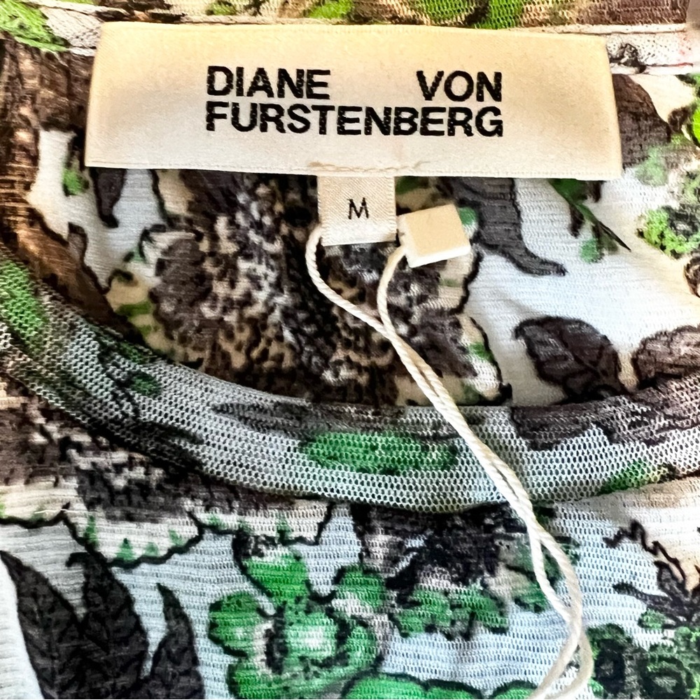 NWT  Diane von Furstenberg Faridah Crew Neck Mesh Top
Light Blue Size M - Picture 3 of 5